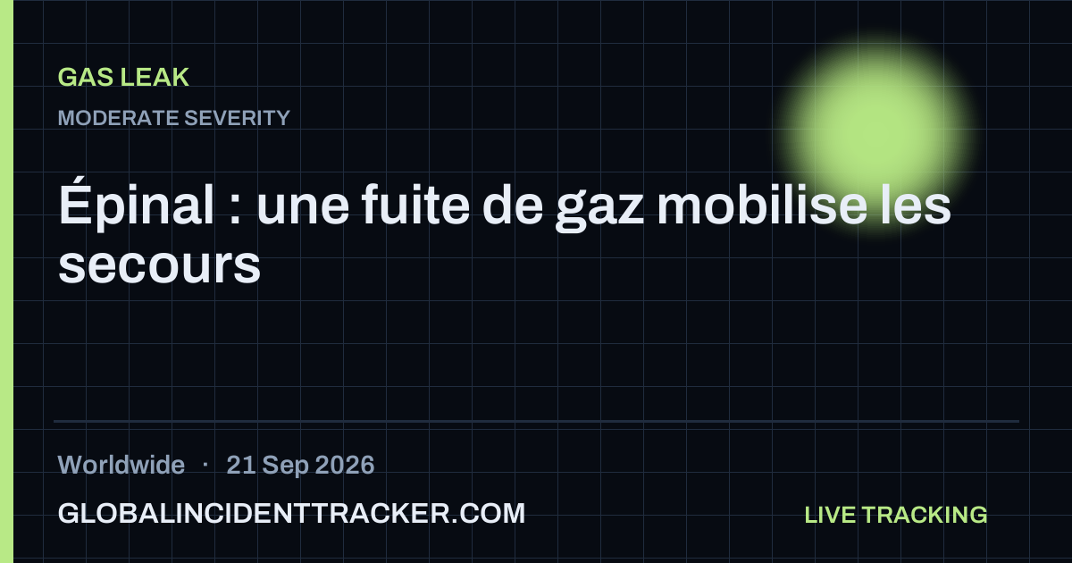 Gas Leak incident in worldwide on 21 September 2026 — Global Incident Tracker report card