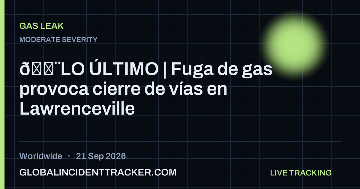 Gas Leak incident in worldwide on 21 September 2026 — Global Incident Tracker report card
