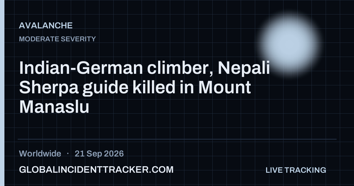 Avalanche incident in worldwide on 21 September 2026 — Global Incident Tracker report card