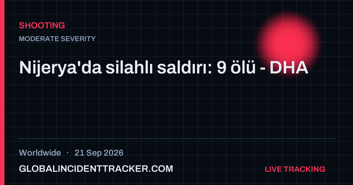 Shooting incident in worldwide on 21 September 2026 — Global Incident Tracker report card