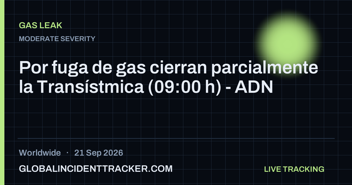 Gas Leak incident in worldwide on 21 September 2026 — Global Incident Tracker report card