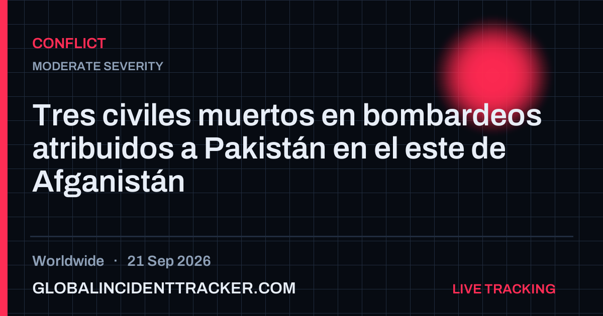 Conflict incident in worldwide on 21 September 2026 — Global Incident Tracker report card