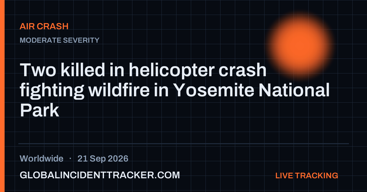 Air Crash incident in worldwide on 21 September 2026 — Global Incident Tracker report card