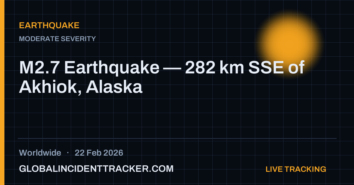 Earthquake incident in worldwide on 22 February 2026 — Global Incident Tracker report card
