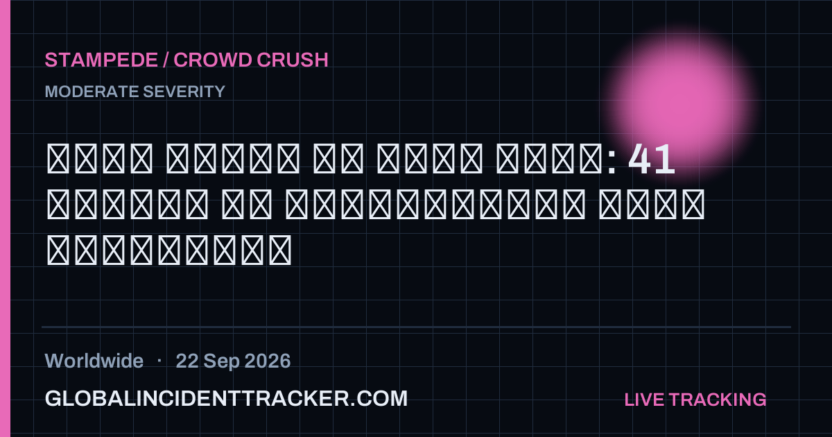 Stampede / Crowd Crush incident in worldwide on 22 September 2026 — Global Incident Tracker report card