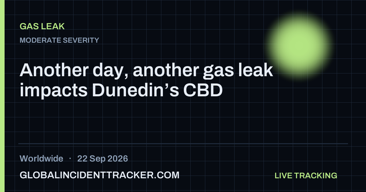 Gas Leak incident in worldwide on 22 September 2026 — Global Incident Tracker report card
