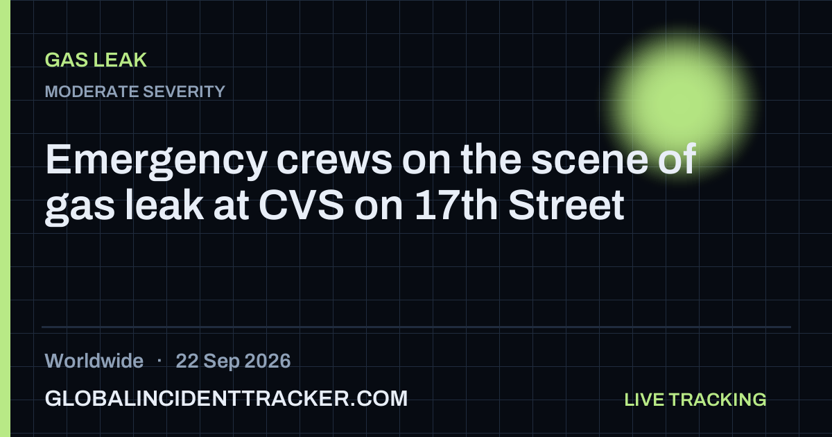 Gas Leak incident in worldwide on 22 September 2026 — Global Incident Tracker report card