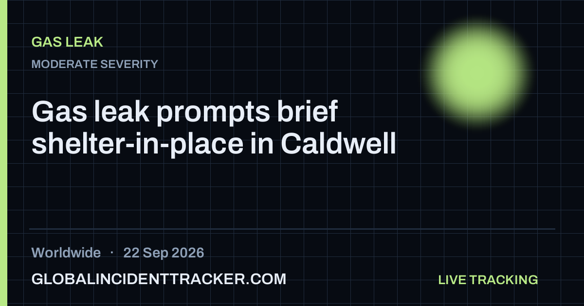 Gas Leak incident in worldwide on 22 September 2026 — Global Incident Tracker report card