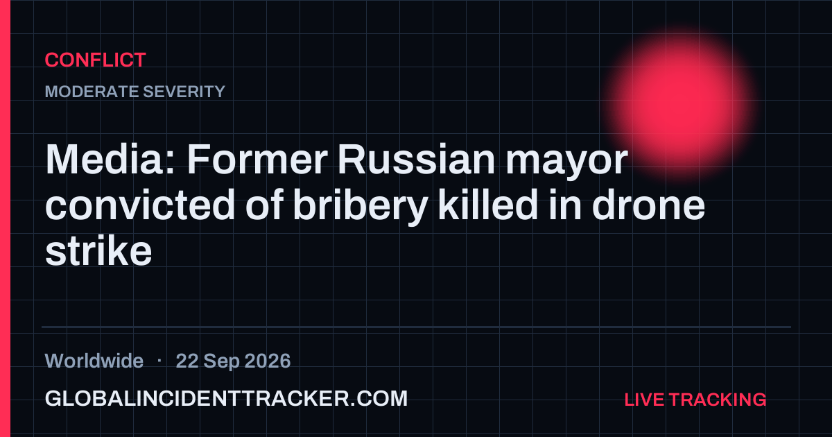 Conflict incident in worldwide on 22 September 2026 — Global Incident Tracker report card