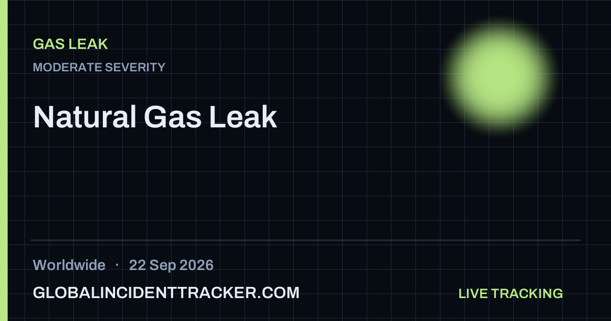 Gas Leak incident in worldwide on 22 September 2026 — Global Incident Tracker report card