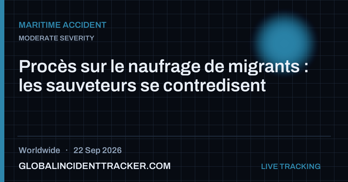 Maritime Accident incident in worldwide on 22 September 2026 — Global Incident Tracker report card