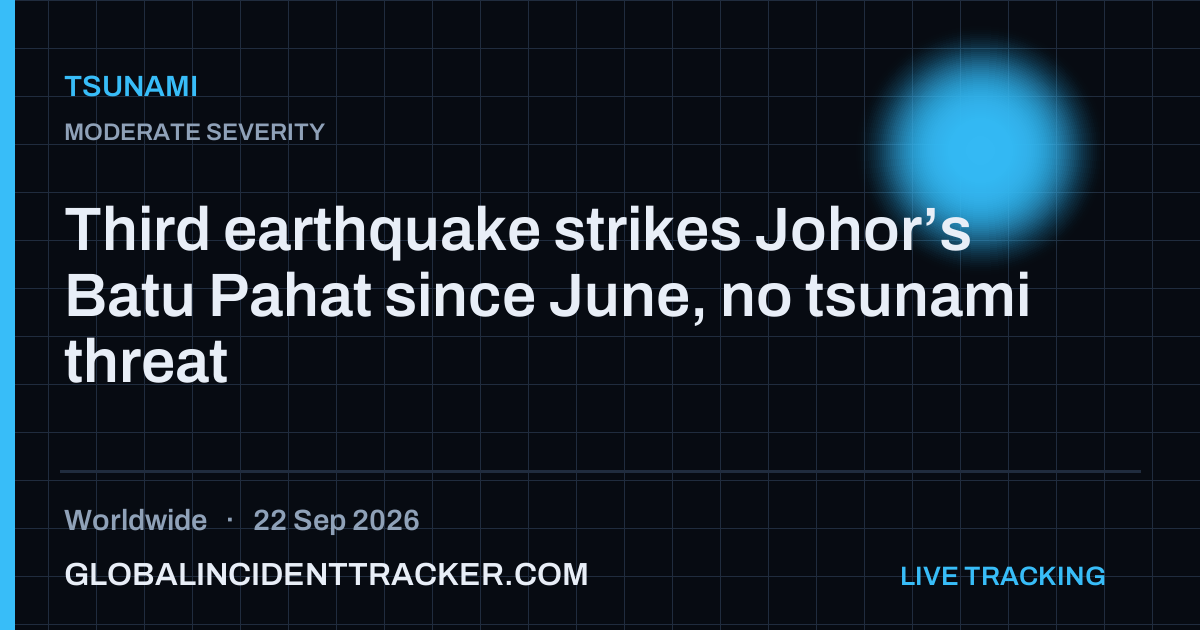Tsunami incident in worldwide on 22 September 2026 — Global Incident Tracker report card