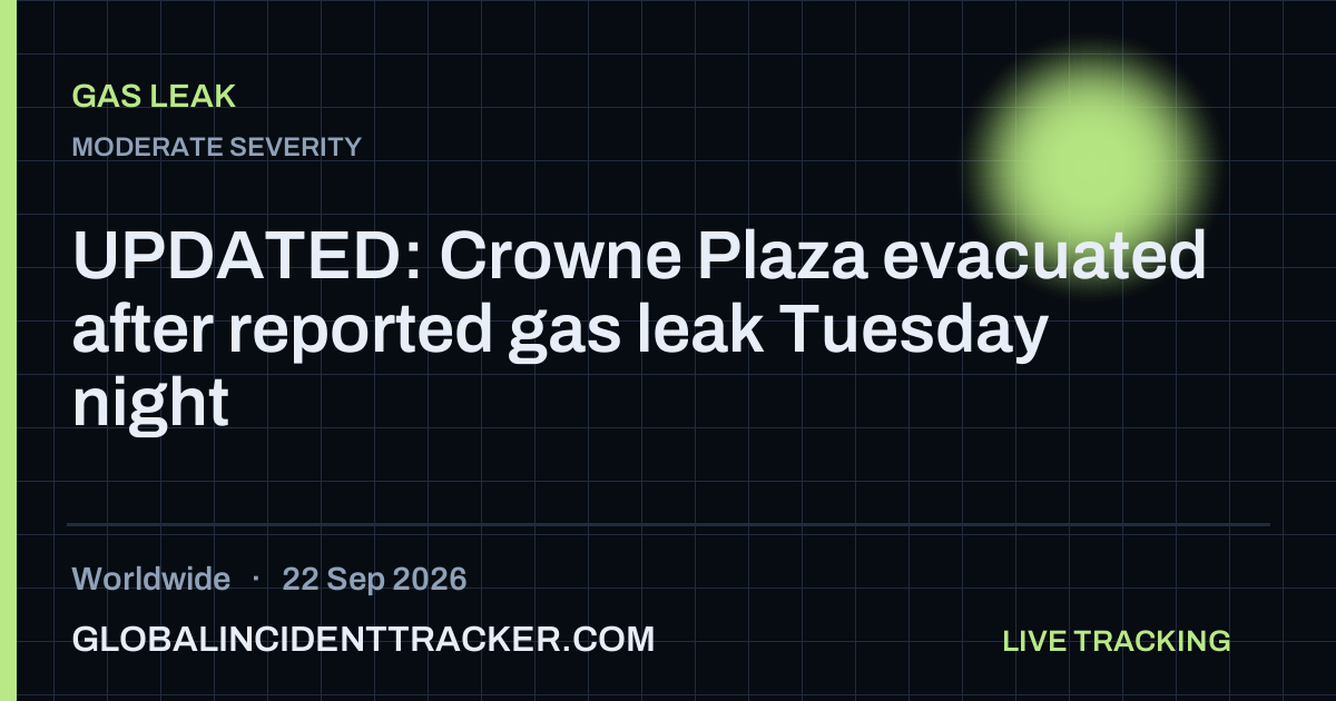 Gas Leak incident in worldwide on 22 September 2026 — Global Incident Tracker report card