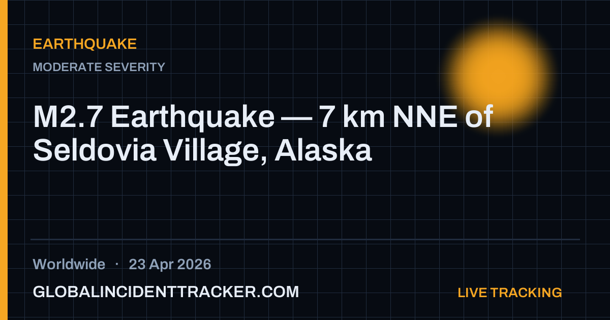 Earthquake incident in worldwide on 23 April 2026 — Global Incident Tracker report card