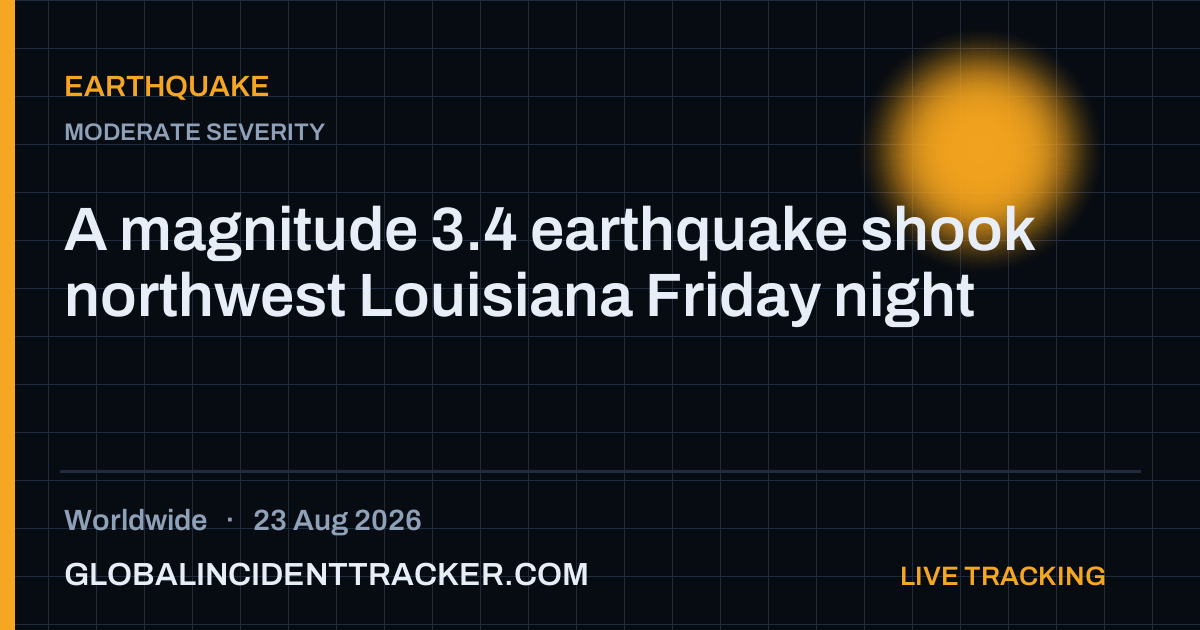 Earthquake incident in worldwide on 23 August 2026 — Global Incident Tracker report card