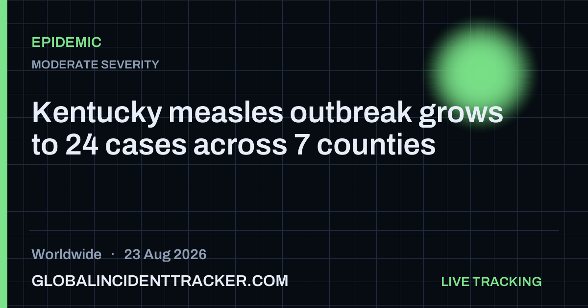 Epidemic incident in worldwide on 23 August 2026 — Global Incident Tracker report card