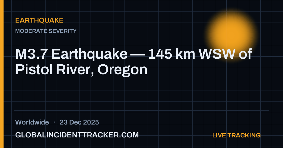 Earthquake incident in worldwide on 23 December 2025 — Global Incident Tracker report card