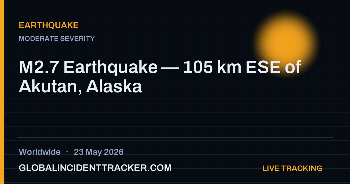 Earthquake incident in worldwide on 23 May 2026 — Global Incident Tracker report card
