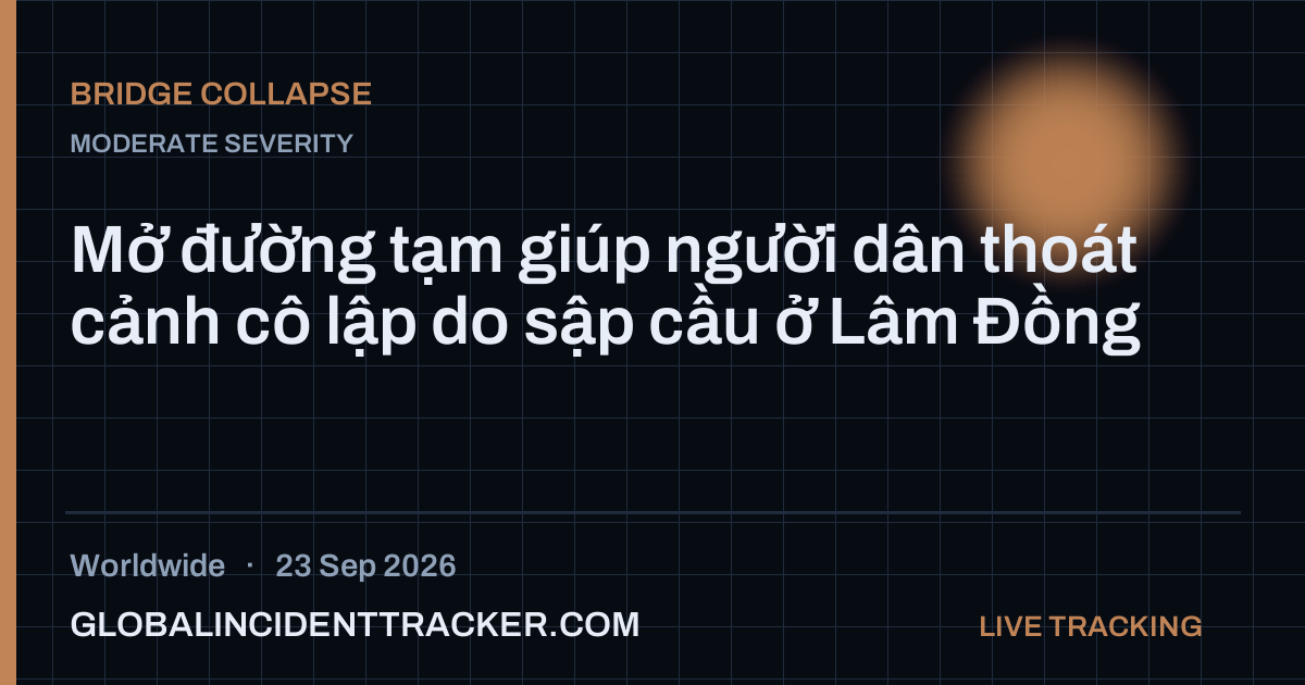 Bridge Collapse incident in worldwide on 23 September 2026 — Global Incident Tracker report card