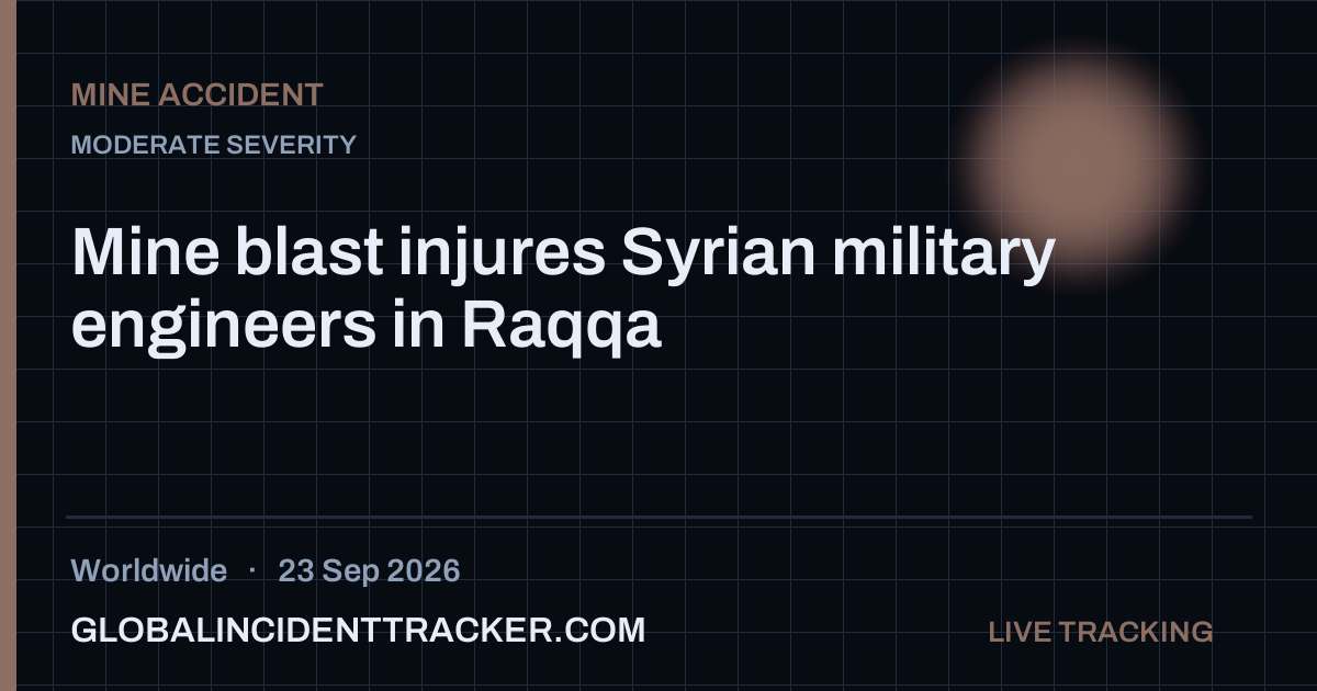 Mine Accident incident in worldwide on 23 September 2026 — Global Incident Tracker report card