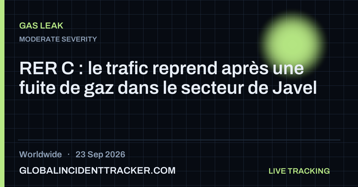 Gas Leak incident in worldwide on 23 September 2026 — Global Incident Tracker report card