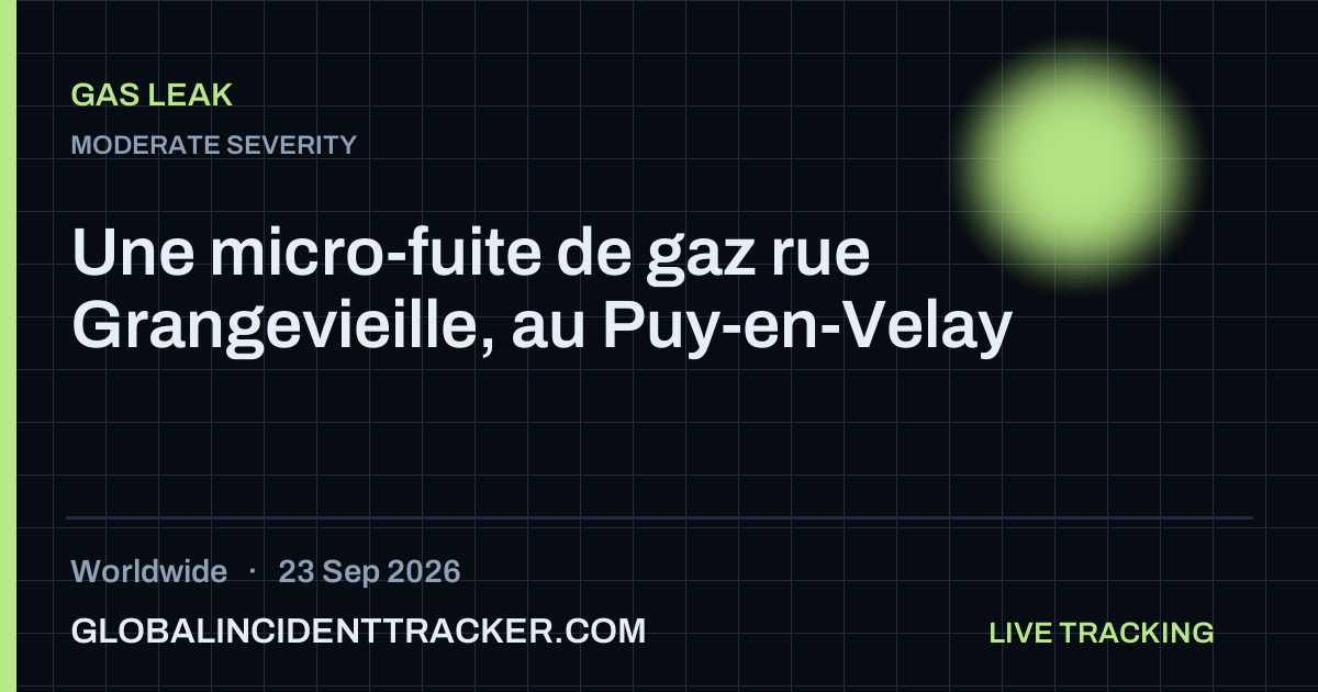 Gas Leak incident in worldwide on 23 September 2026 — Global Incident Tracker report card