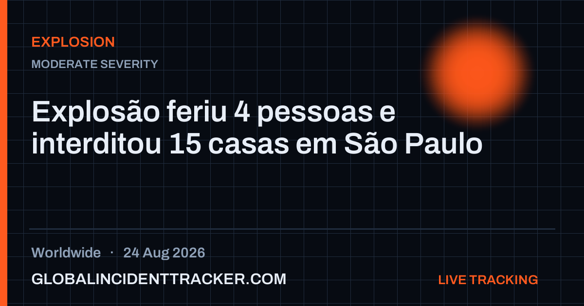 Explosion incident in worldwide on 24 August 2026 — Global Incident Tracker report card