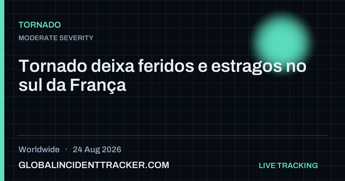 Tornado incident in worldwide on 24 August 2026 — Global Incident Tracker report card