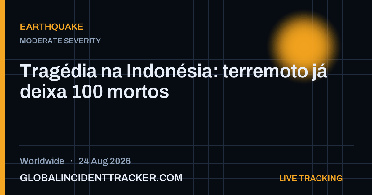Earthquake incident in worldwide on 24 August 2026 — Global Incident Tracker report card