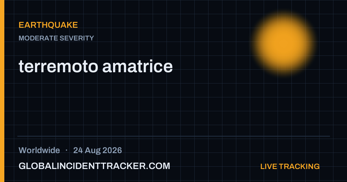 Earthquake incident in worldwide on 24 August 2026 — Global Incident Tracker report card