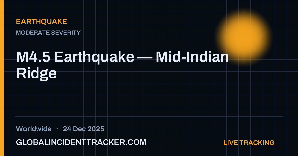 Earthquake incident in worldwide on 24 December 2025 — Global Incident Tracker report card
