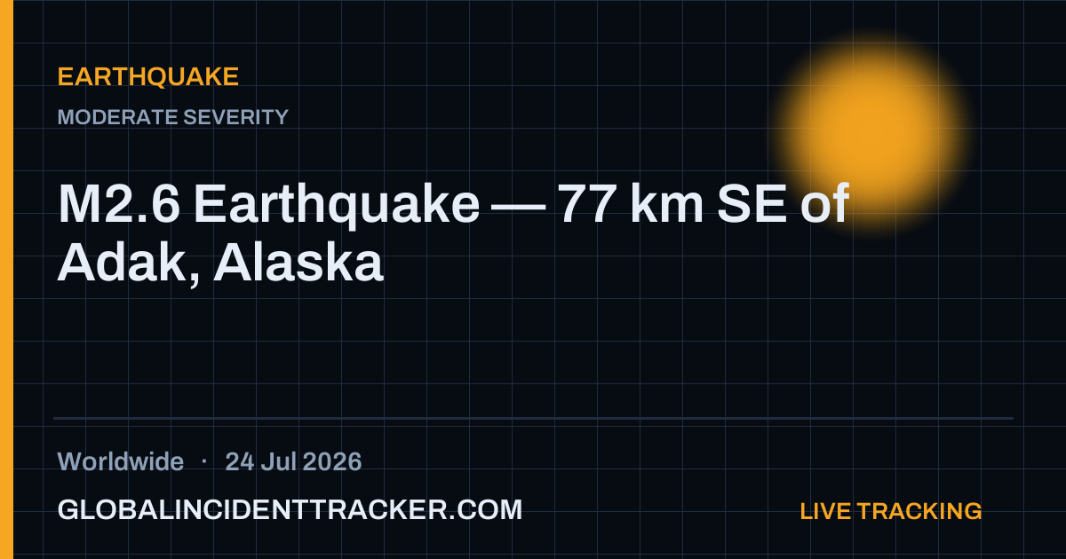 Earthquake incident in worldwide on 24 July 2026 — Global Incident Tracker report card