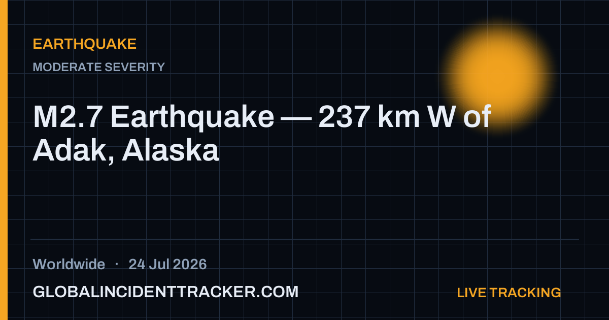 Earthquake incident in worldwide on 24 July 2026 — Global Incident Tracker report card
