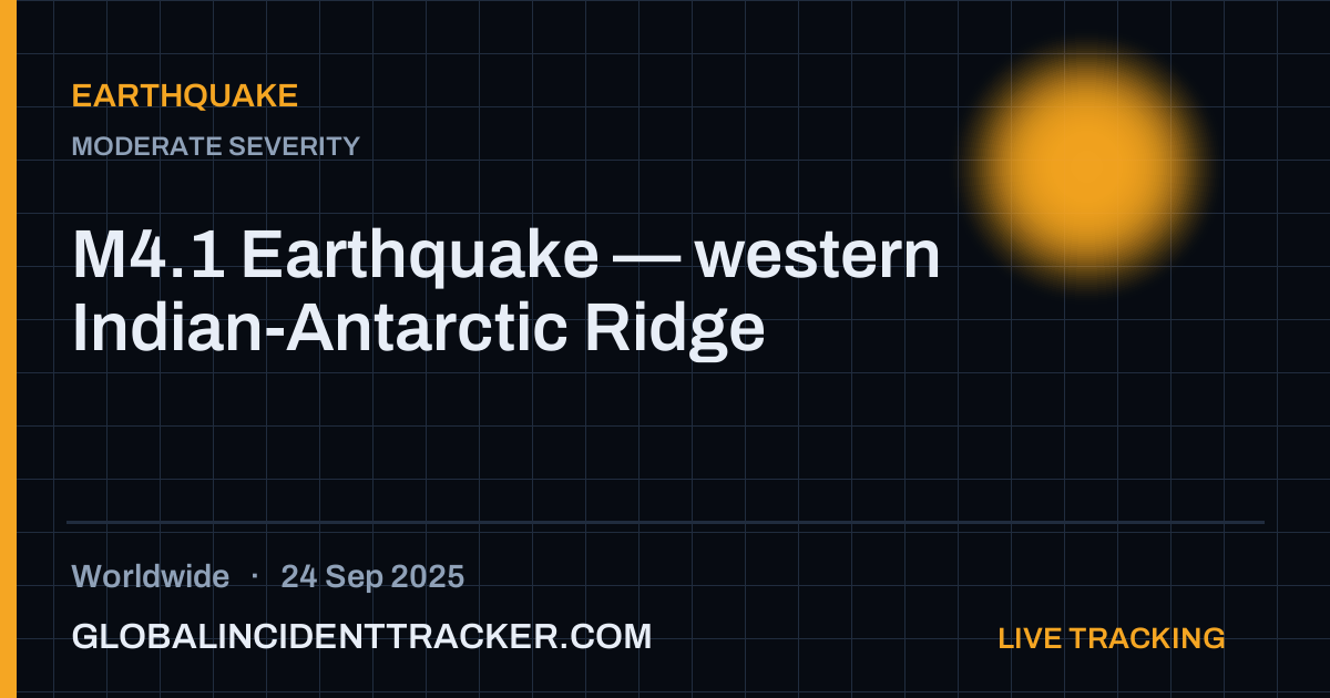 Earthquake incident in worldwide on 24 September 2025 — Global Incident Tracker report card