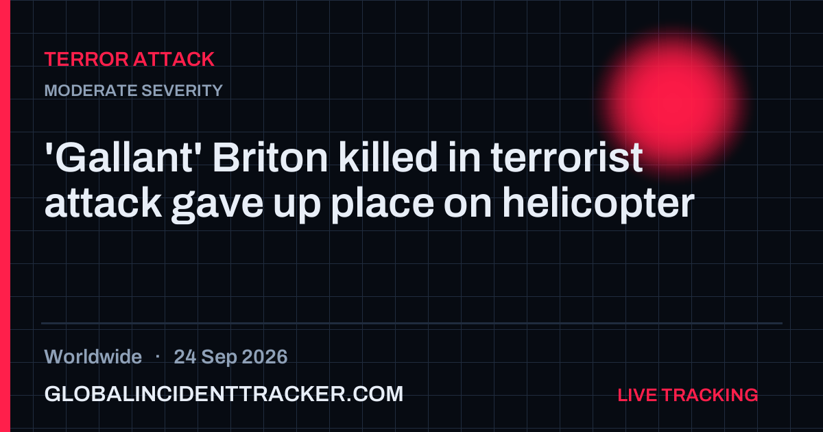 Terror Attack incident in worldwide on 24 September 2026 — Global Incident Tracker report card