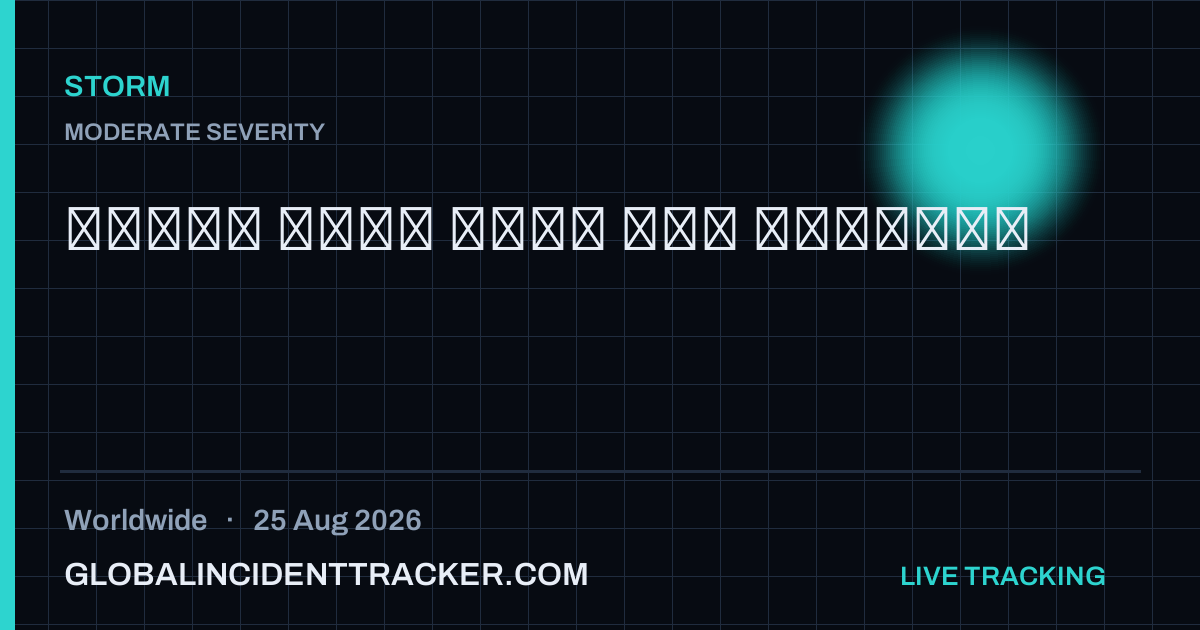 Storm incident in worldwide on 25 August 2026 — Global Incident Tracker report card