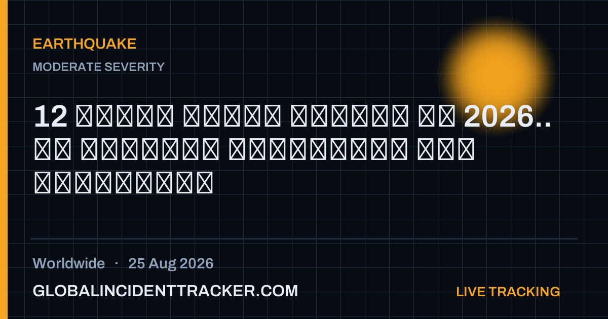 Earthquake incident in worldwide on 25 August 2026 — Global Incident Tracker report card