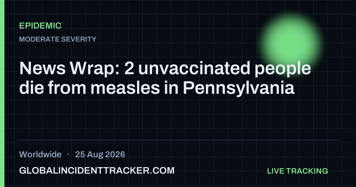 Epidemic incident in worldwide on 25 August 2026 — Global Incident Tracker report card