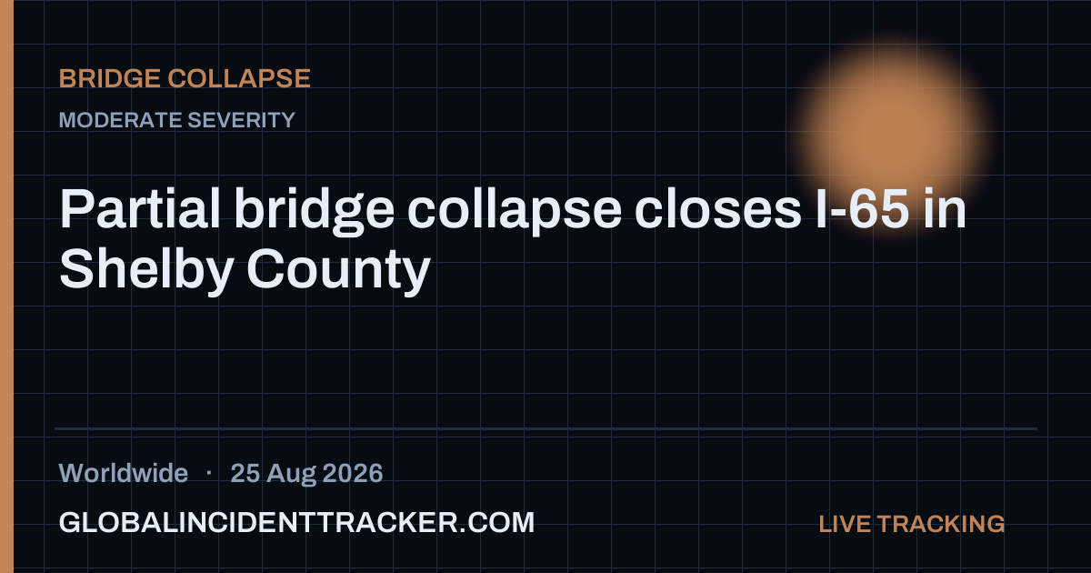 Bridge Collapse incident in worldwide on 25 August 2026 — Global Incident Tracker report card