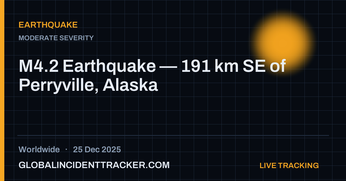 Earthquake incident in worldwide on 25 December 2025 — Global Incident Tracker report card