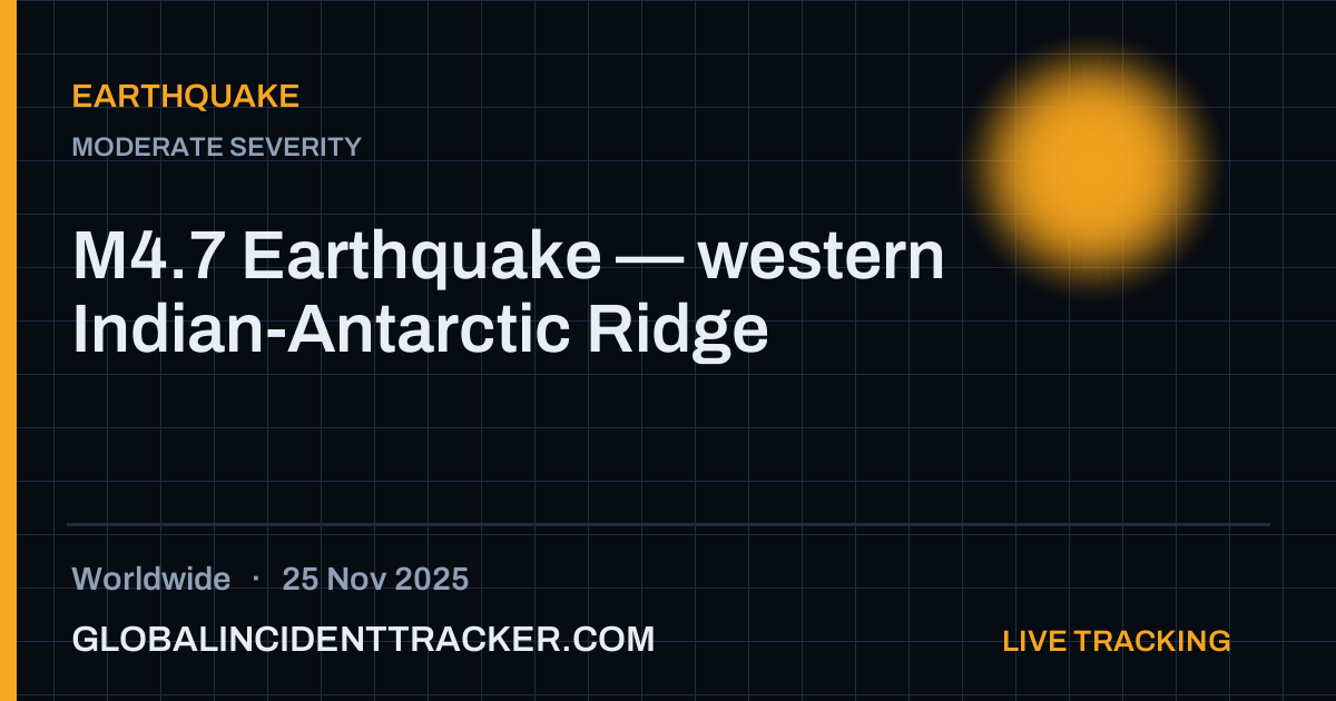 Earthquake incident in worldwide on 25 November 2025 — Global Incident Tracker report card