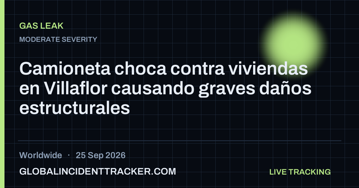Gas Leak incident in worldwide on 25 September 2026 — Global Incident Tracker report card