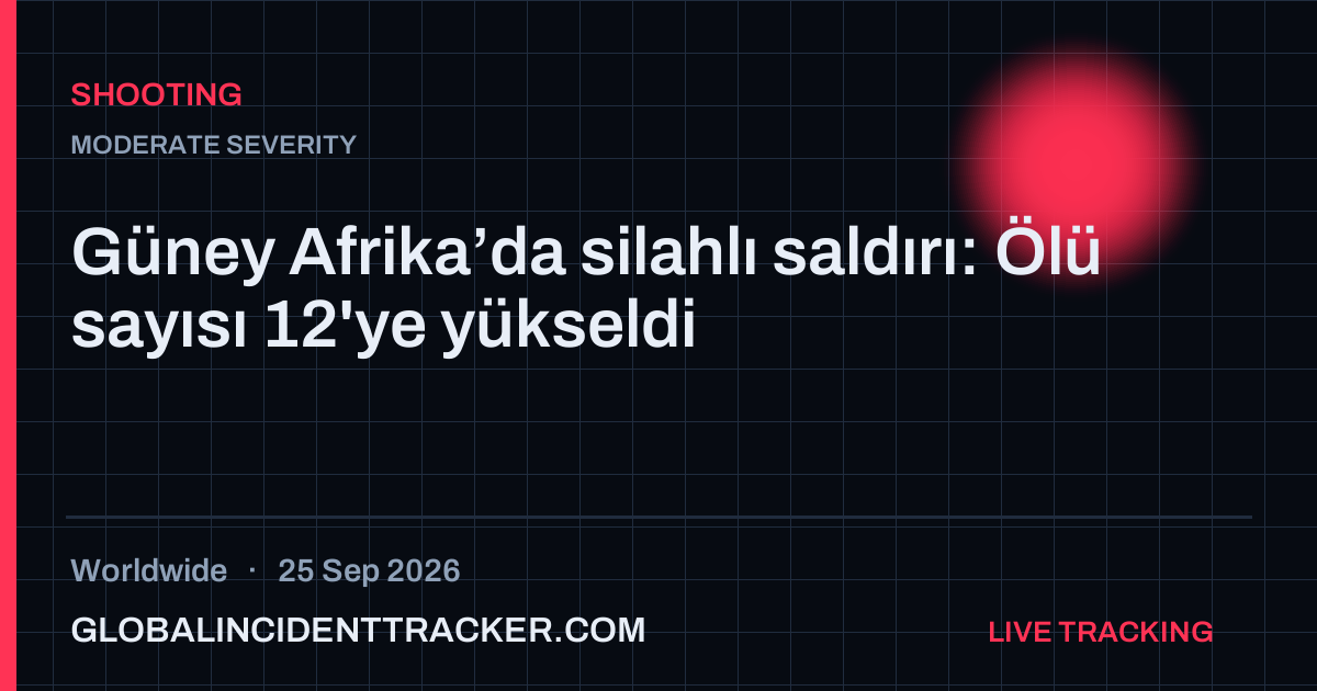 Shooting incident in worldwide on 25 September 2026 — Global Incident Tracker report card