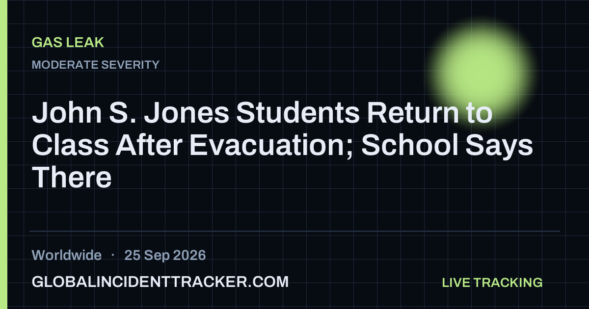 Gas Leak incident in worldwide on 25 September 2026 — Global Incident Tracker report card