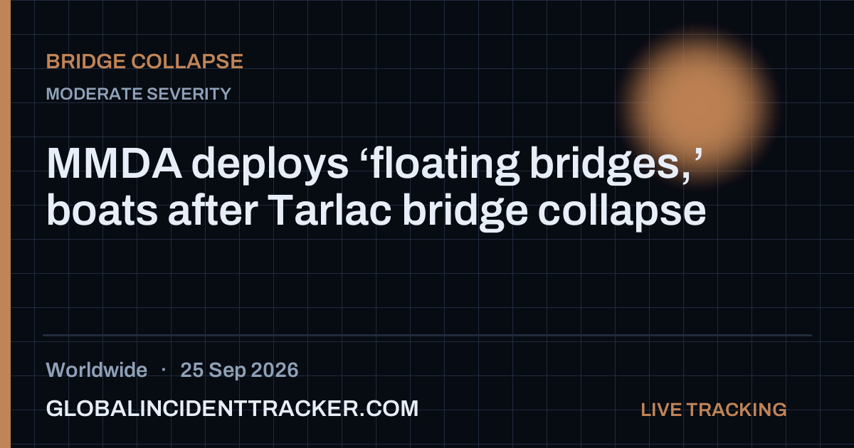 Bridge Collapse incident in worldwide on 25 September 2026 — Global Incident Tracker report card