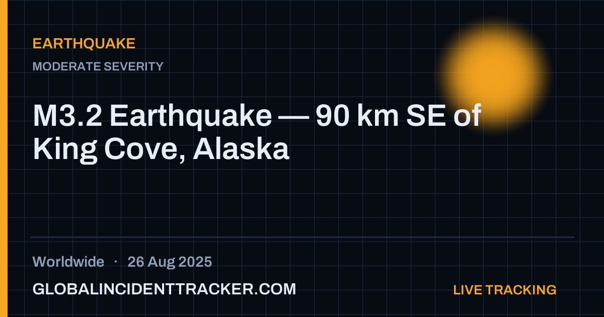 Earthquake incident in worldwide on 26 August 2025 — Global Incident Tracker report card