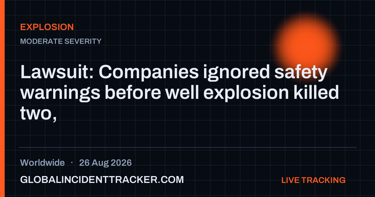 Explosion incident in worldwide on 26 August 2026 — Global Incident Tracker report card