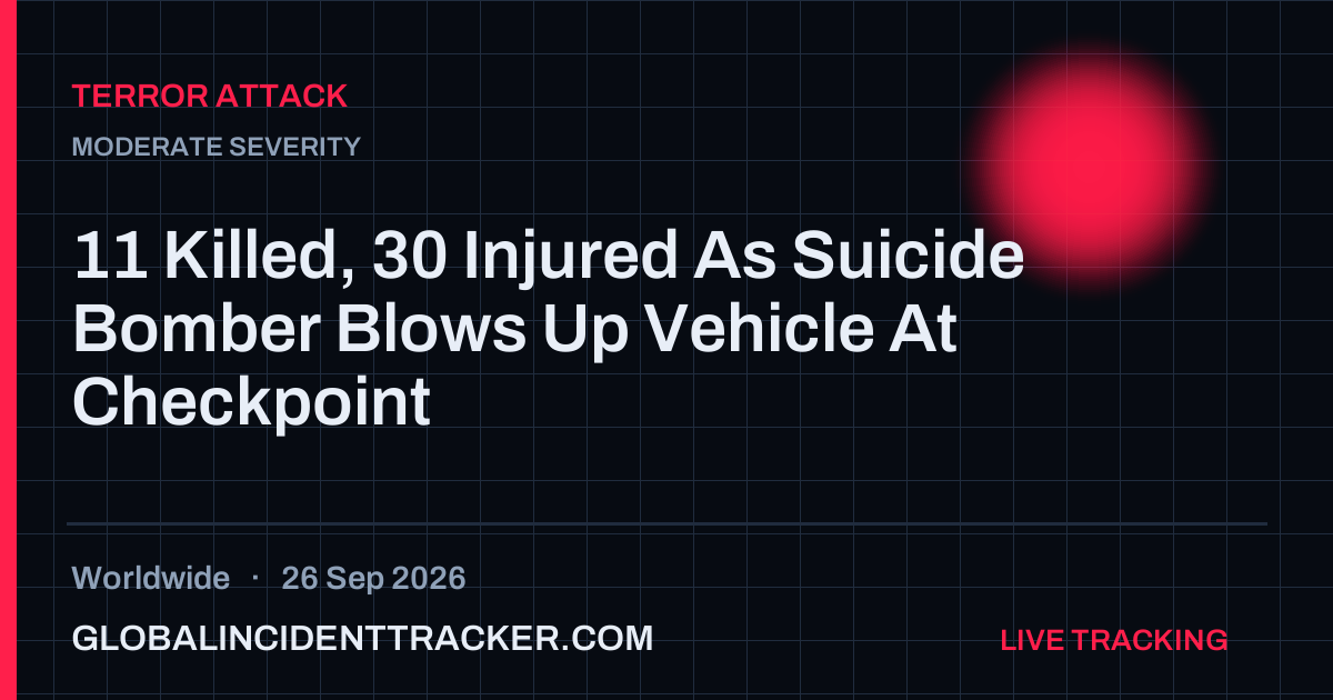 Terror Attack incident in worldwide on 26 September 2026 — Global Incident Tracker report card