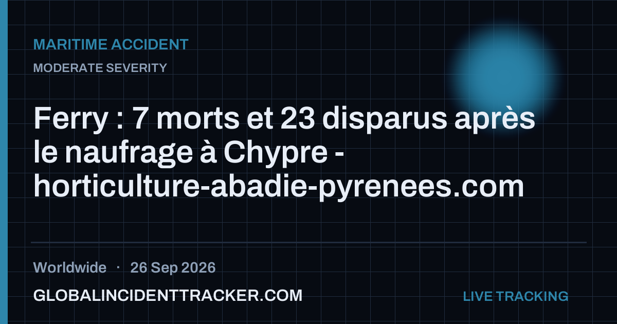 Maritime Accident incident in worldwide on 26 September 2026 — Global Incident Tracker report card