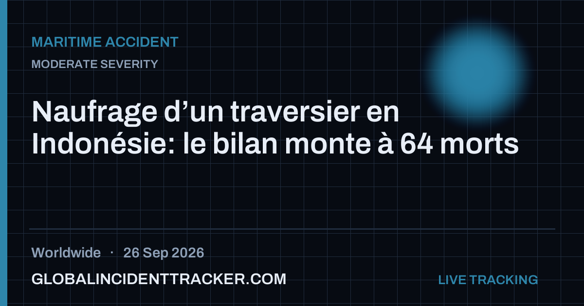 Maritime Accident incident in worldwide on 26 September 2026 — Global Incident Tracker report card